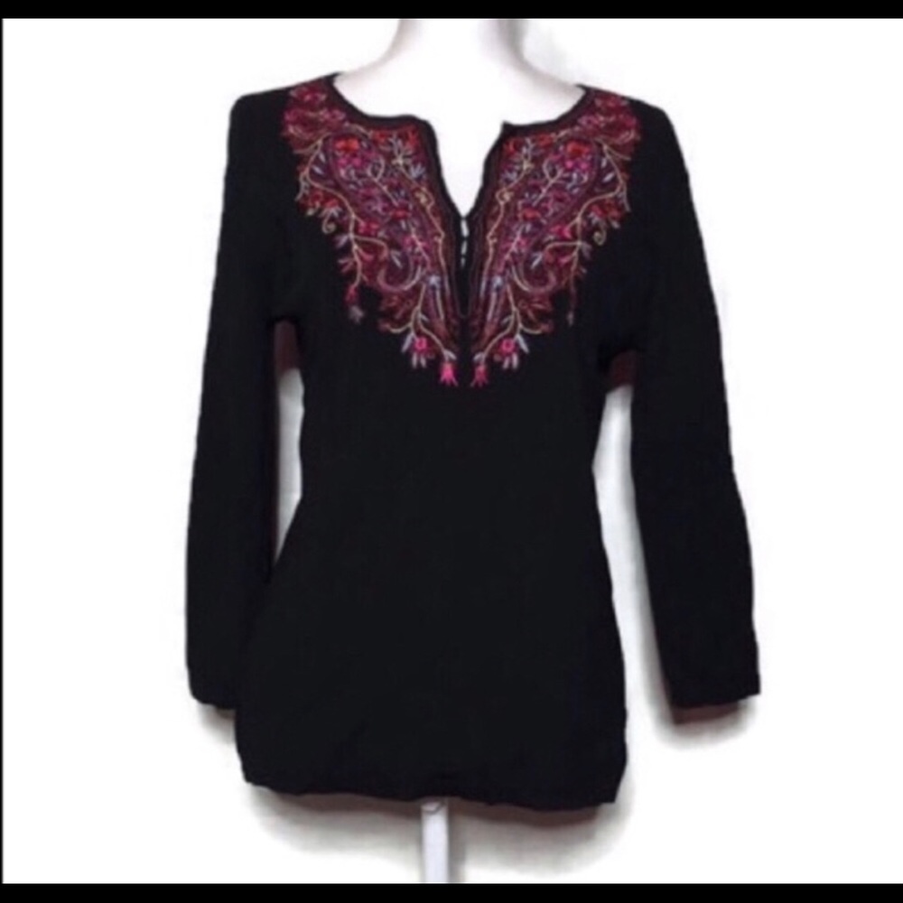 Black &Red Detailed Blouse, NWOT, XLarge